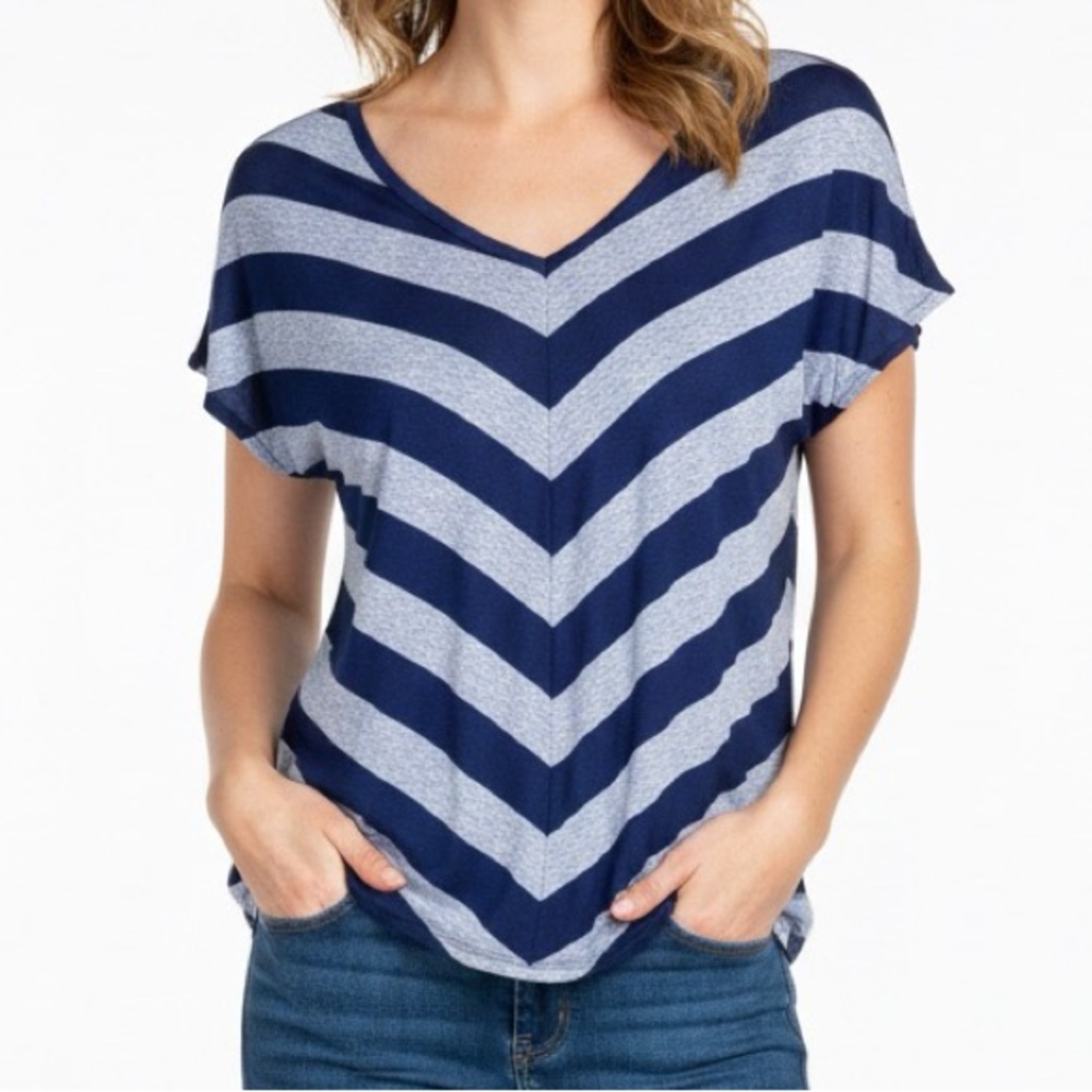 BILLABONG Vintage 90’s Women’s Chevron Striped Casual Short Sleeve Tee